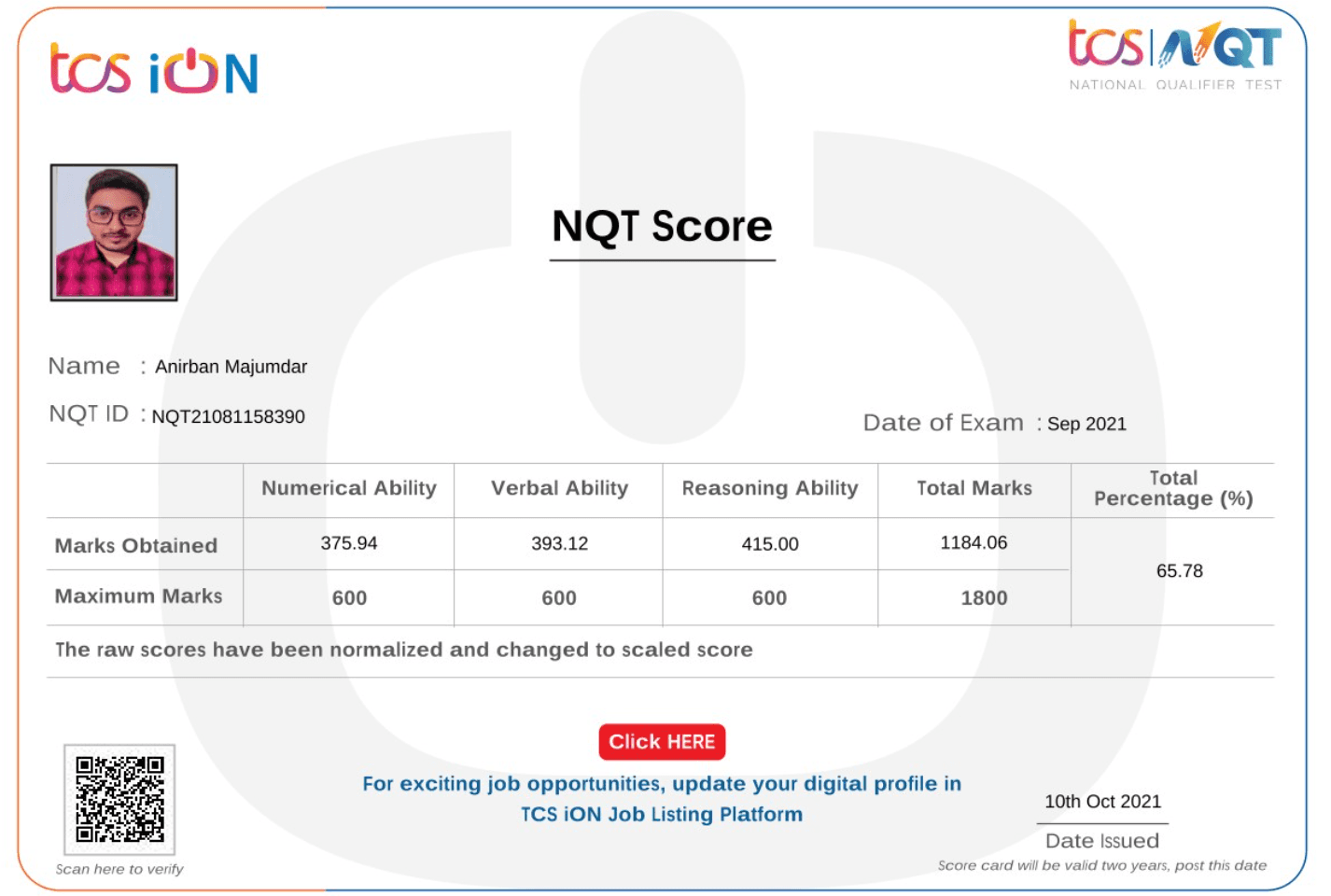 National Qualifier Test (NQT) 2021